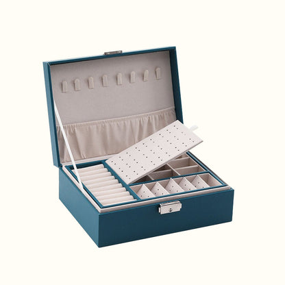 Boîte à bijoux en cuir avec serrure