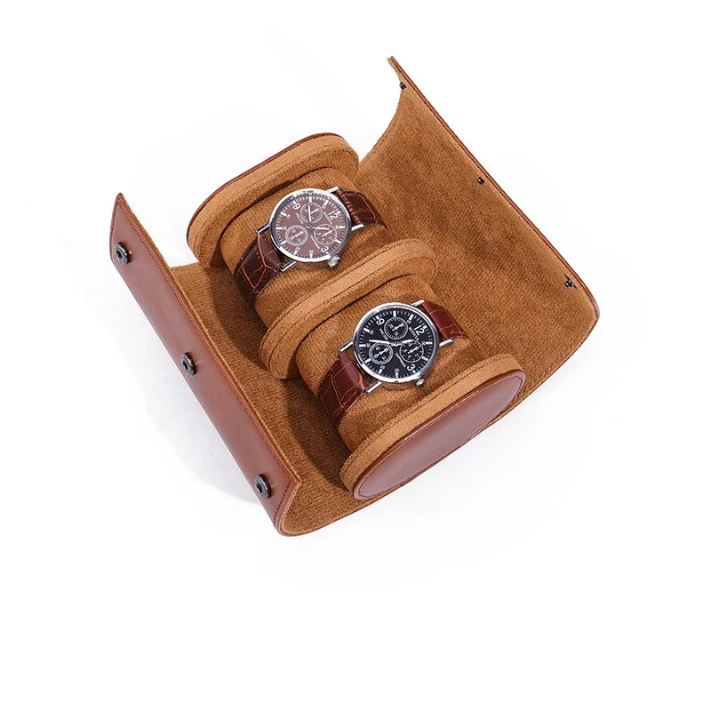 Boîte de voyage pour 2 montres en cuir