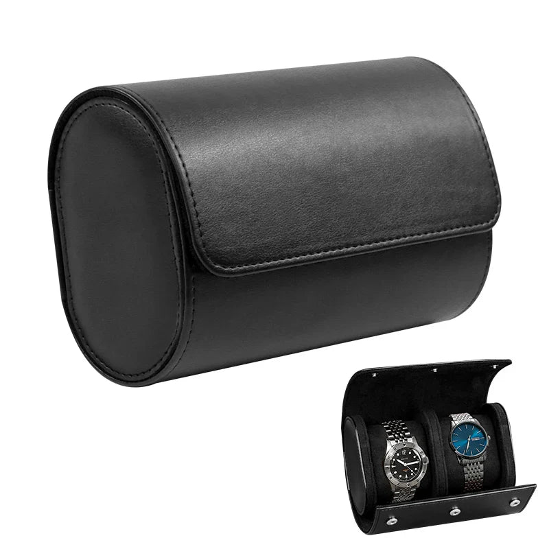 Boîte de voyage pour 2 montres en cuir
