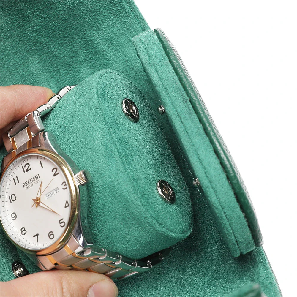 Boîte de voyage pour 2 montres en cuir