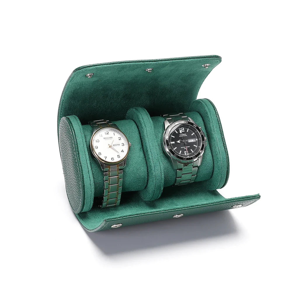 Boîte de voyage pour 2 montres en cuir