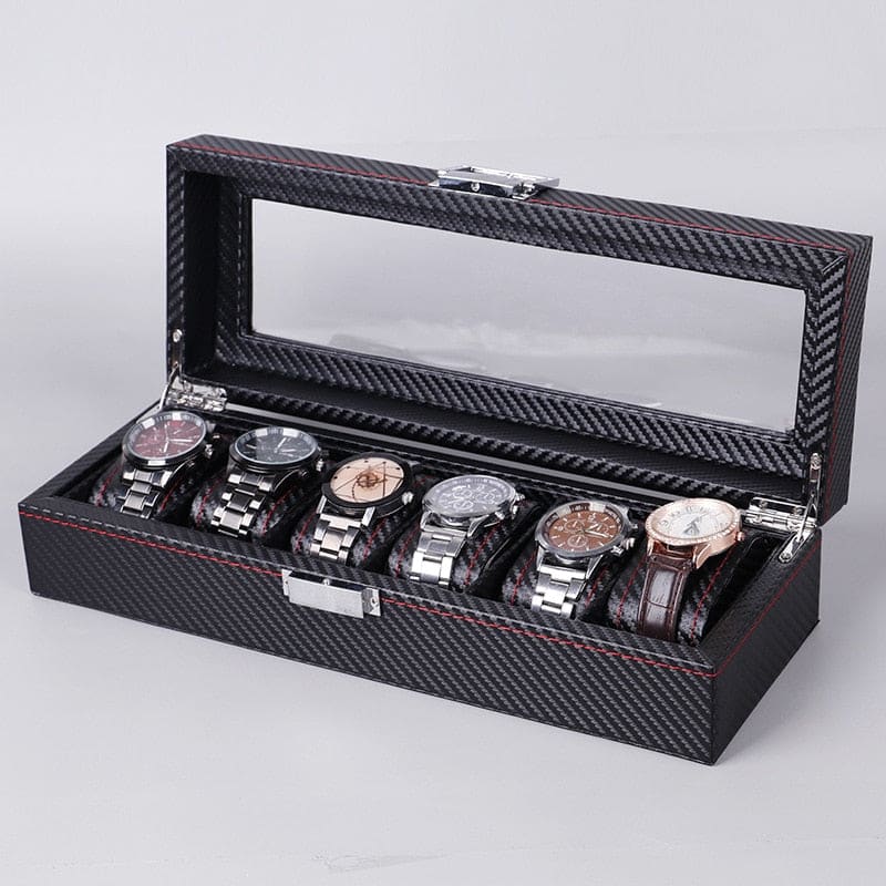 Boite à montres homme en fibre de carbone – 5 à 12 emplacements
