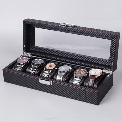 Boite à montres homme en fibre de carbone – 5 à 12 emplacements