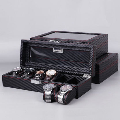 Boite à montres homme en fibre de carbone – 5 à 12 emplacements