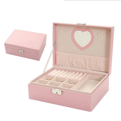 Boîte à bijoux avec miroir cœur