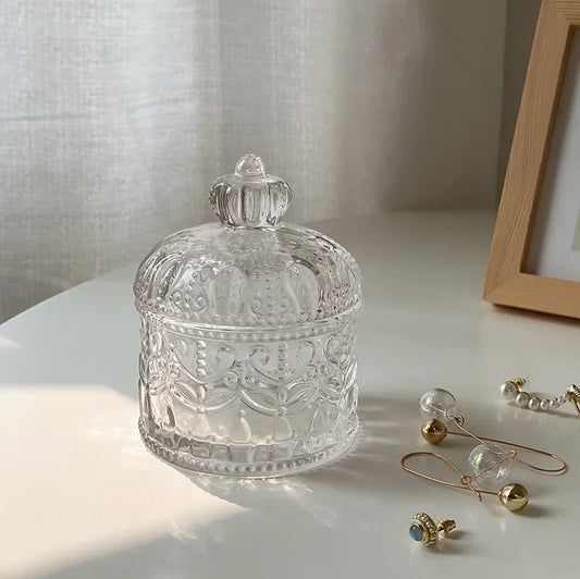 Boîte à bijoux couronne en verre