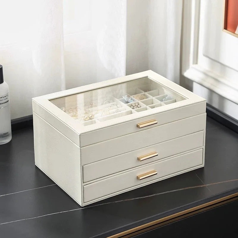 Boîte à bijoux de luxe à 3 niveaux