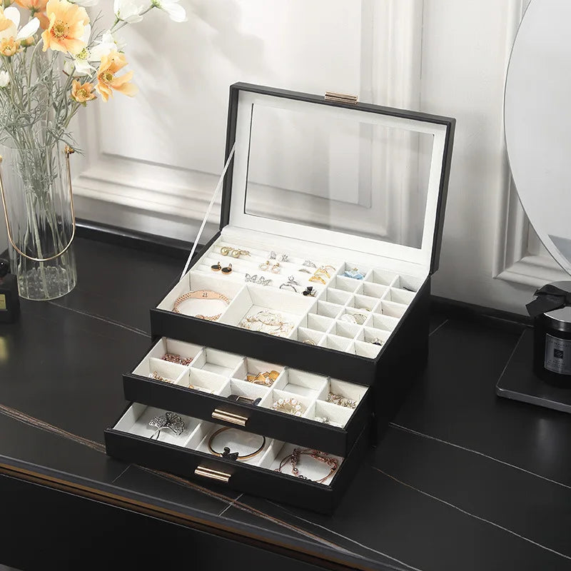 Boîte à bijoux de luxe à 3 niveaux