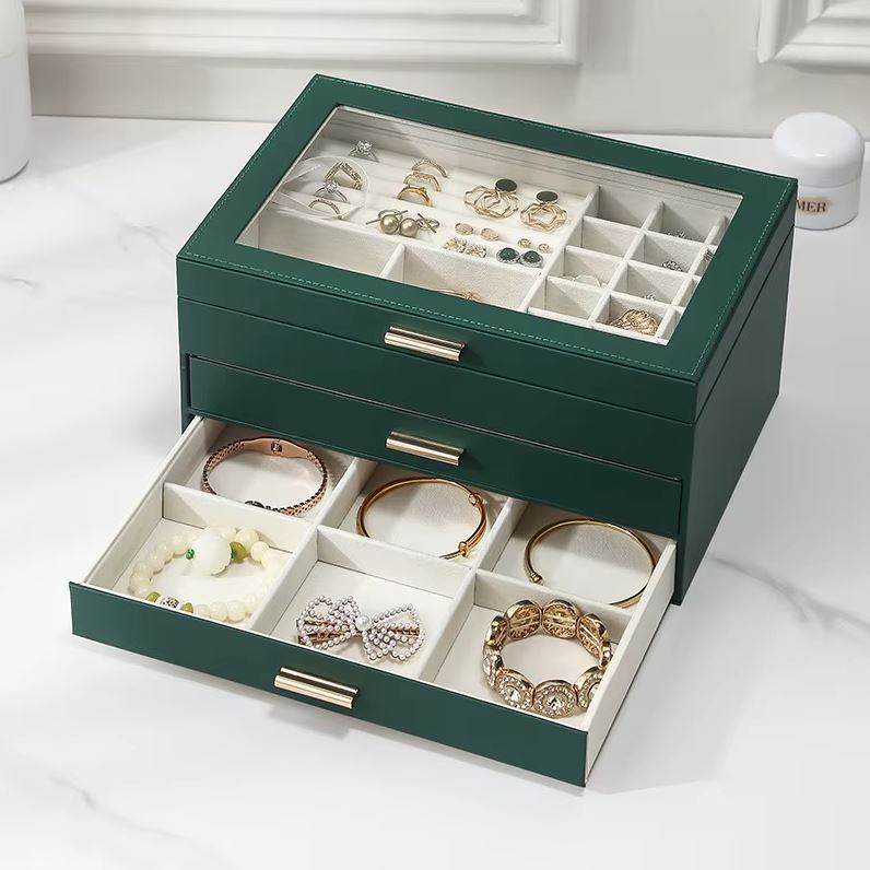 Boîte à bijoux de luxe à 3 niveaux