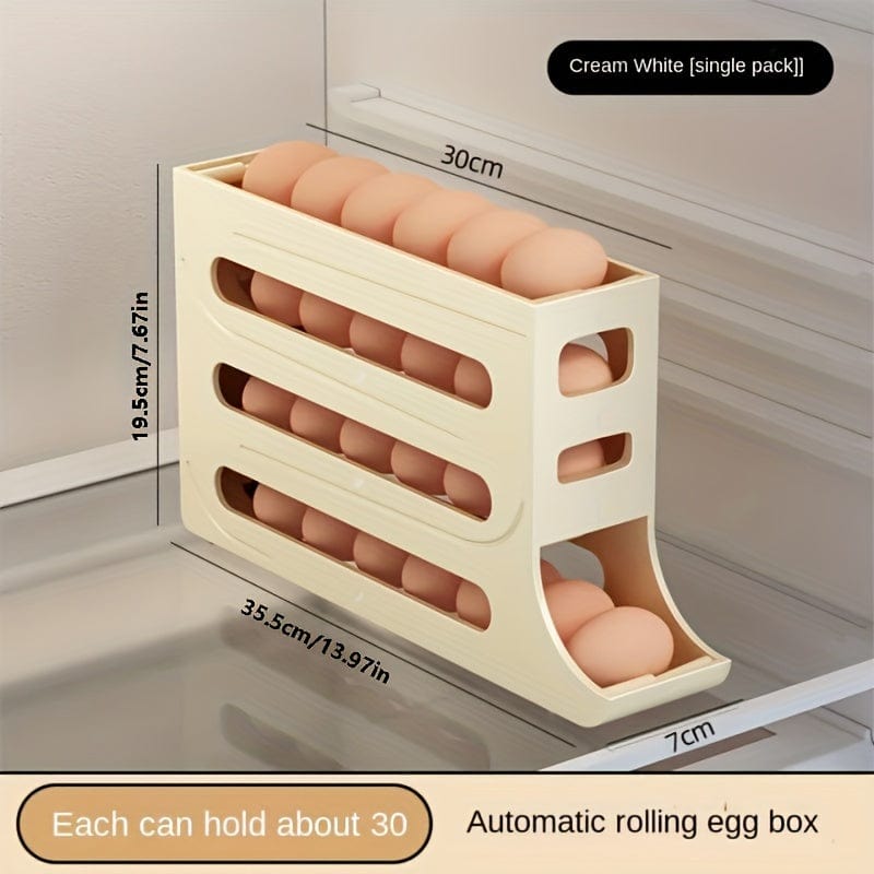 Boîte de Rangement Œufs Automatique en Polypropylène - Organisateur Œufs Réfrigérateur (30 Œufs)