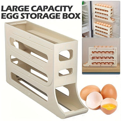 Boîte de Rangement Œufs Automatique en Polypropylène - Organisateur Œufs Réfrigérateur (30 Œufs)
