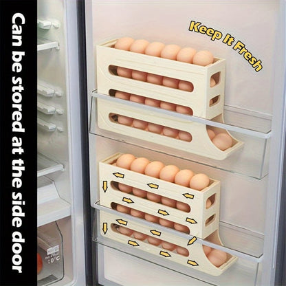 Boîte de Rangement Œufs Automatique en Polypropylène - Organisateur Œufs Réfrigérateur (30 Œufs)
