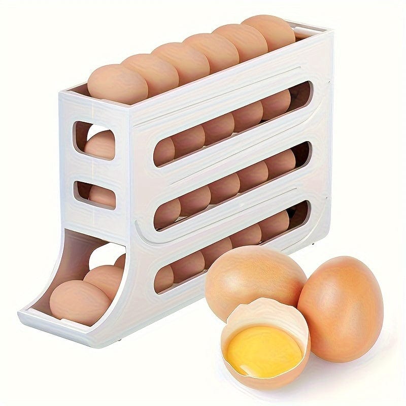 Boîte de Rangement Œufs Automatique en Polypropylène - Organisateur Œufs Réfrigérateur (30 Œufs)