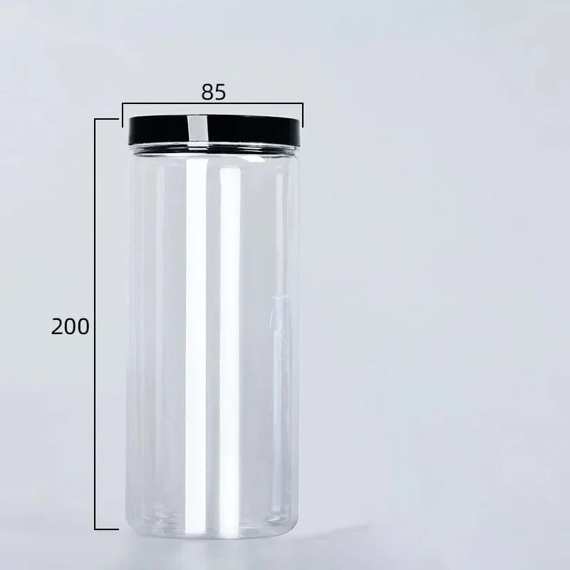 Boîte de Rangement Ronde Alimentaire à Couvercle Noir 1100ml