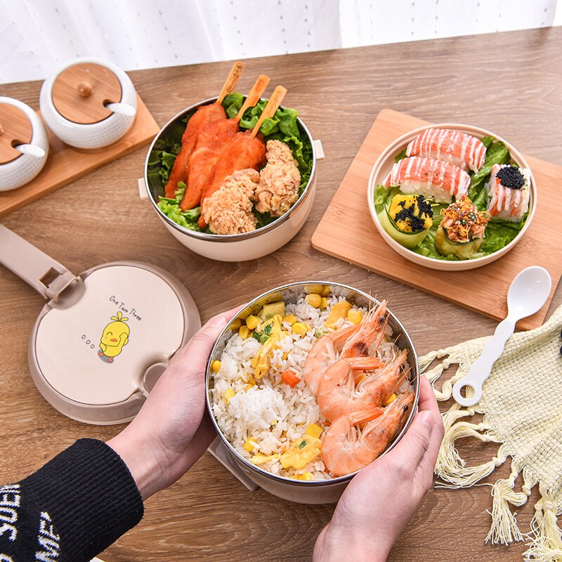 Lunch Box Ronde Rose 3 étages