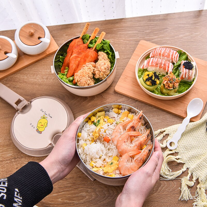 Lunch Box Ronde Rose 3 étages