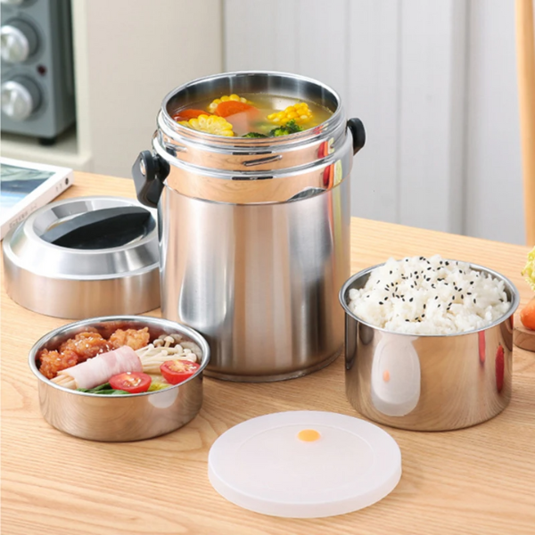 Boîte Repas Isotherme Chaud Grise