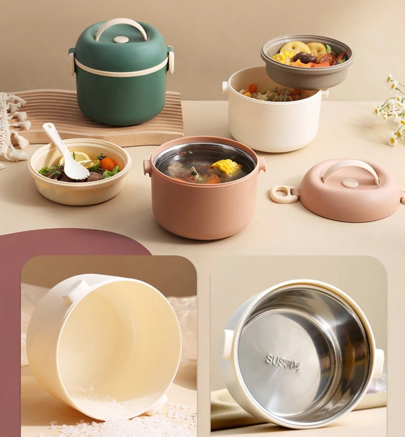Boite Bento Repas Inox Blanche