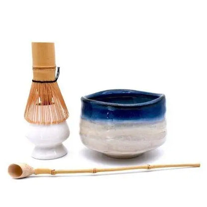 Bol à Thé Chawan Japonais Bleu & Blanc