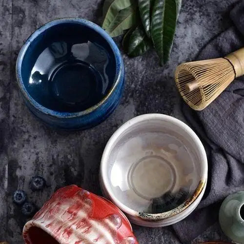 Bol à Thé Chawan Japonais Bleu & Blanc