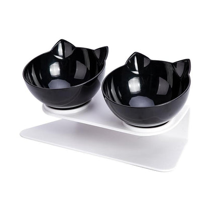 Bols pour Chats Orthopédique anti-dérapant - Double Noir - 