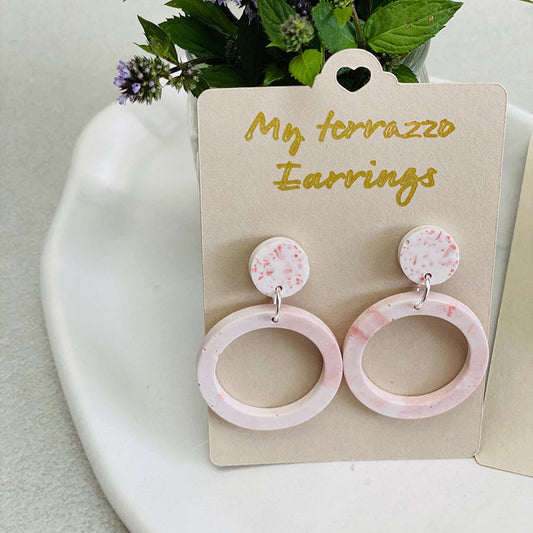 Boucle d’oreilles duo cercles en jesmonite
