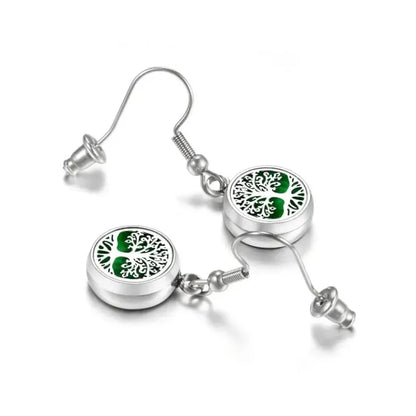 Boucle d'oreilles pendantes diffuseur huiles essentielles - Arbre de vie