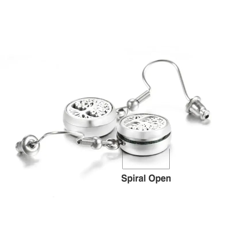 Boucle d'oreilles pendantes diffuseur huiles essentielles - Arbre de vie