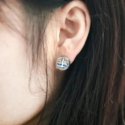Boucle d'oreilles puces diffuseurs huiles essentielles - Arbre de vie