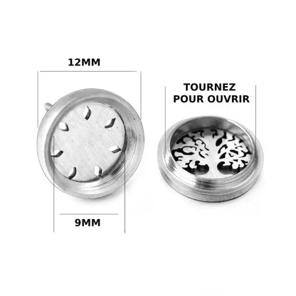 Boucle d'oreilles puces diffuseurs huiles essentielles - Arbre de vie