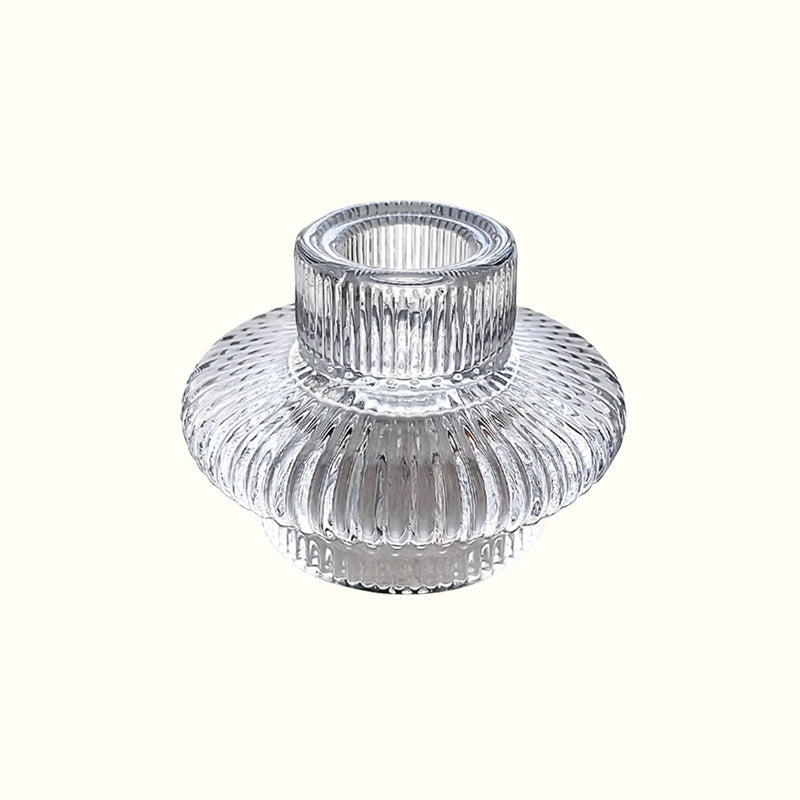 Bougeoir chandelier en verre – Pour bougies & chauffe-plats