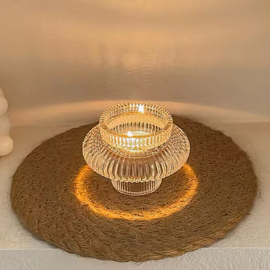 Bougeoir chandelier en verre – Pour bougies & chauffe-plats