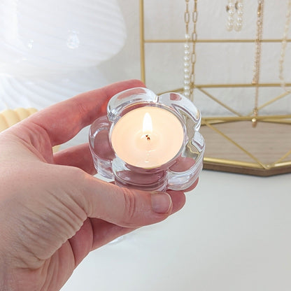 Bougeoir fleur en verre