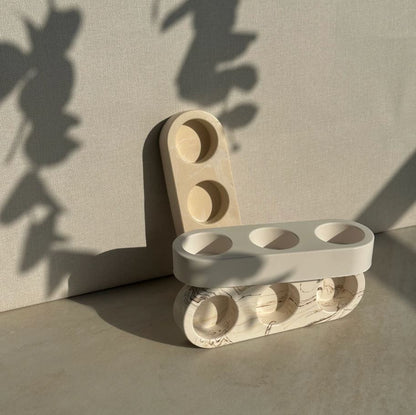 Bougeoir design artisanal à 3 emplacements