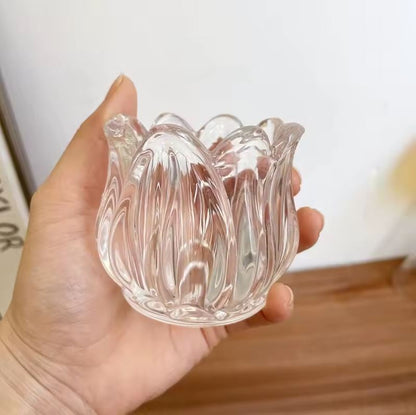 Bougeoir tulipe en verre