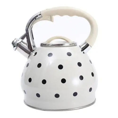 Bouilloire Blanche Vintage à Pois