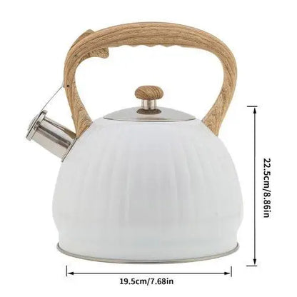 Bouilloire Coquillage Blanche à Sifflet