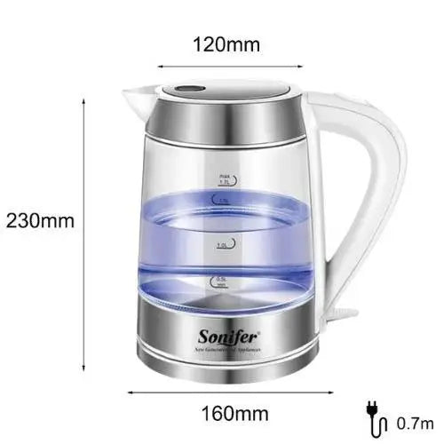 Bouilloire Électrique en Verre LED bleue