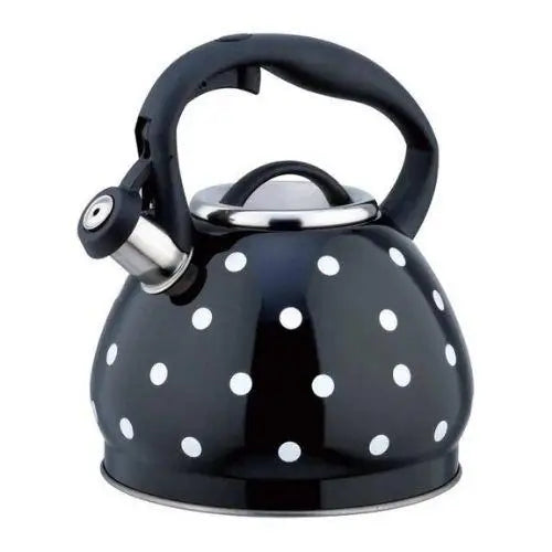 Bouilloire Noire Vintage à Pois