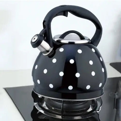 Bouilloire Noire Vintage à Pois