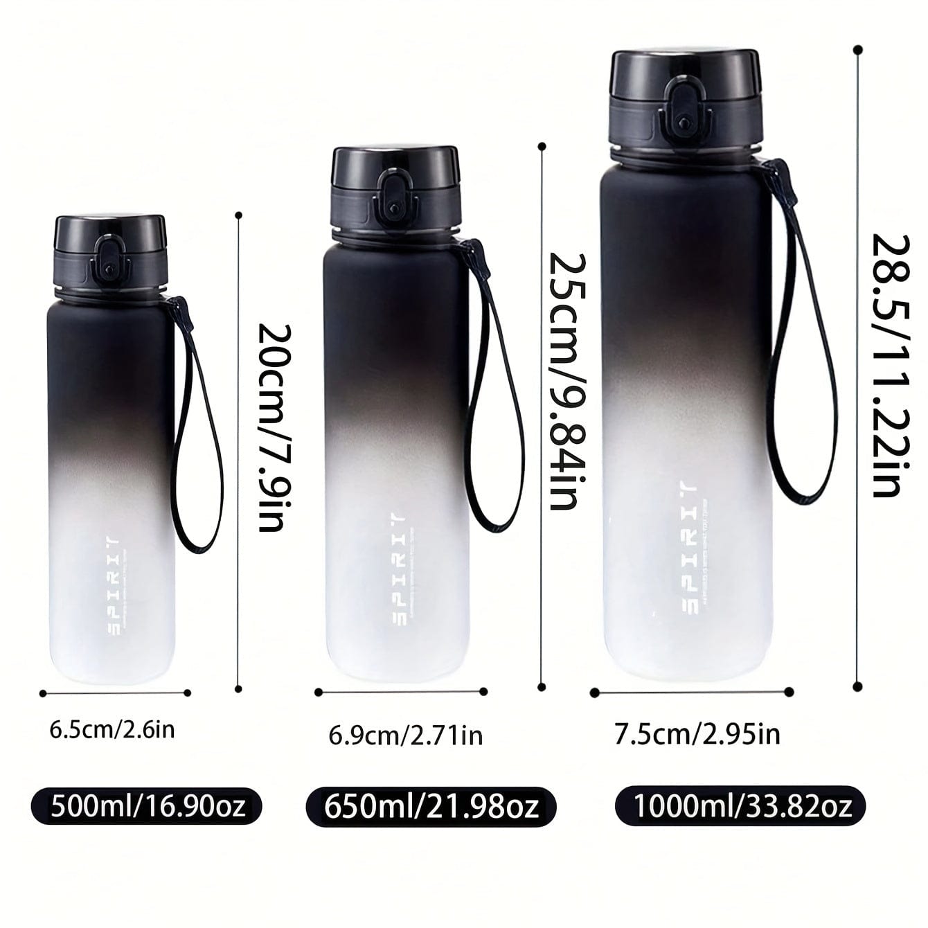 Bouteille d'eau Sportive en Plastique 500ml - Anti-Fuite - Pour Camping, Randonnée, Fitness - Cadeau Anniversaire