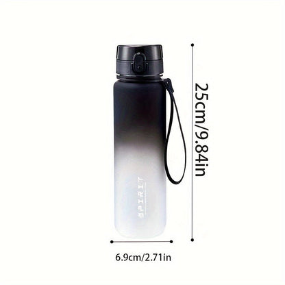Bouteille d'eau Sportive en Plastique 500ml - Anti-Fuite - Pour Camping, Randonnée, Fitness - Cadeau Anniversaire Black And White Gradient / 650ml