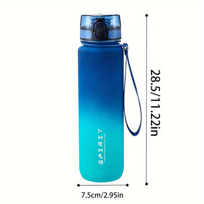 Bouteille d'eau Sportive en Plastique 500ml - Anti-Fuite - Pour Camping, Randonnée, Fitness - Cadeau Anniversaire Blue-green Gradient / 1000ml