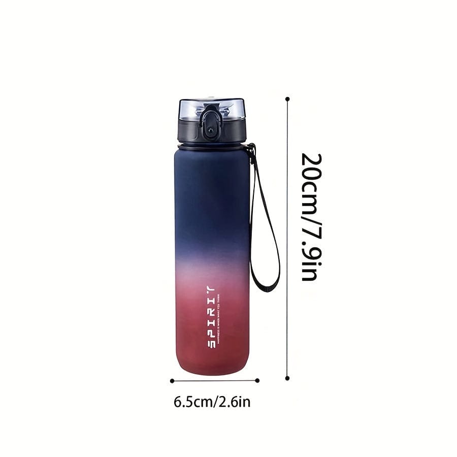 Bouteille d'eau Sportive en Plastique 500ml - Anti-Fuite - Pour Camping, Randonnée, Fitness - Cadeau Anniversaire Purple Red Gradient / 500ml