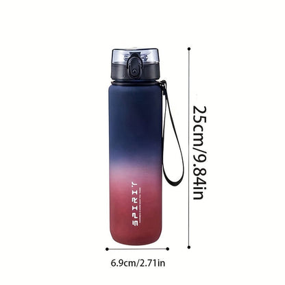 Bouteille d'eau Sportive en Plastique 500ml - Anti-Fuite - Pour Camping, Randonnée, Fitness - Cadeau Anniversaire Purple Red Gradient / 650ml