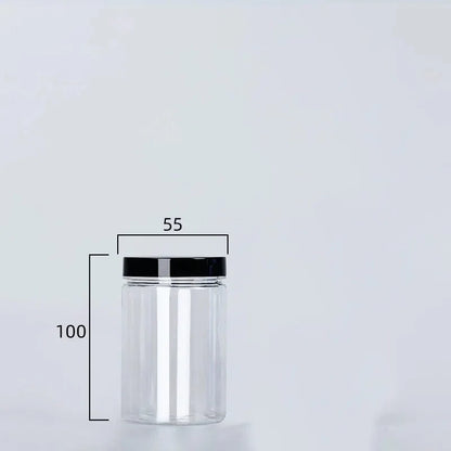 Bouteille de rangement circulaire à couvercle noir 200ml