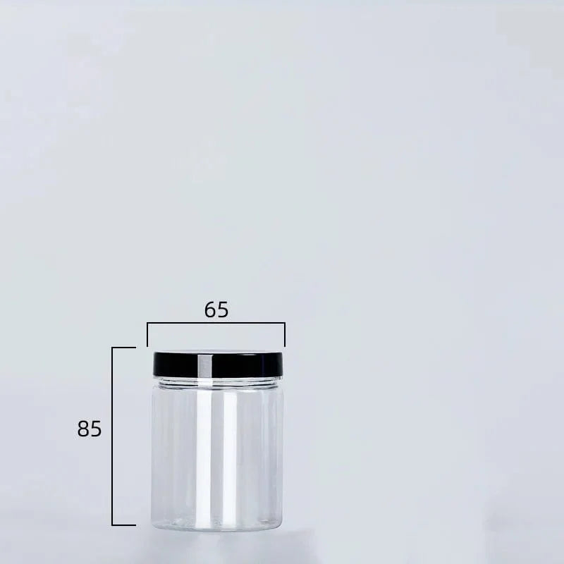 Bouteille de rangement circulaire à couvercle noir 230ml