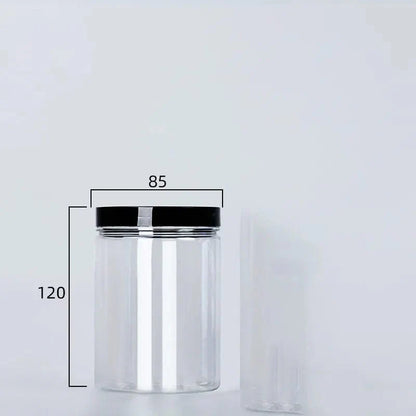 Bouteille de rangement circulaire à couvercle noir 350ml
