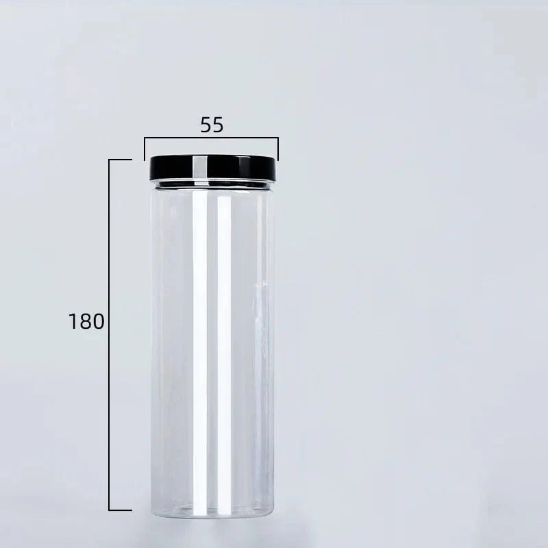 Bouteille de rangement circulaire à couvercle noir 380ml