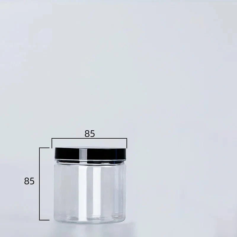 Bouteille de rangement circulaire à couvercle noir 420ml